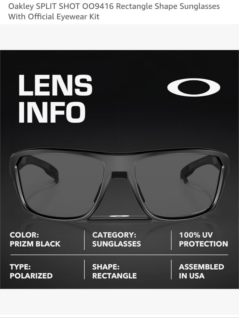 Oakley SPLIT SHOT OO9416 Rectangle Shape Sunglasses Matt Black